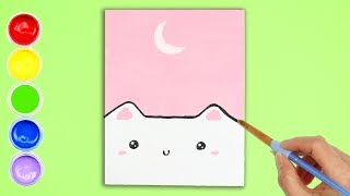 DIY Kawaii Cat Wall Art Easy Acrylic Painting | Creative World