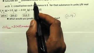 Ch19 Calculate standard molar entropy of reaction, general chemistry 2