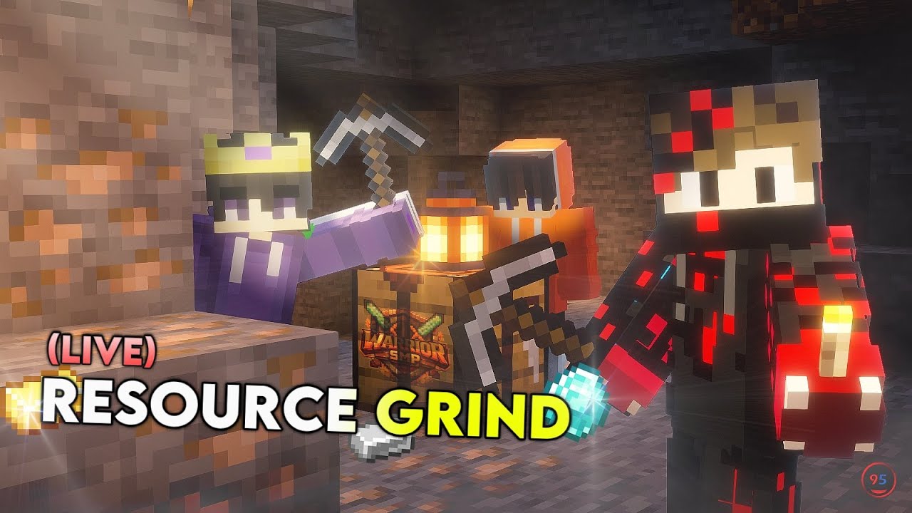 MINECRAFT LIVE GAMEPLAY #4 | Resource Grinding on Warrior SMP 🔥
