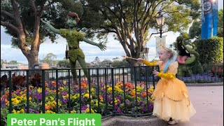 Peter Pan’s Flight .Full Ride from Never Land  in Magic Kingdom park at Walt Disney World .Peter Pan