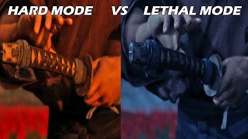 Ghost of Tsushima - Hard & Lethal Difficulties Comparison - Duel BOSS Fight-Same Gear/Katana Level 1