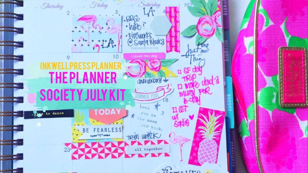 InkWell Press MO2P- The Planner Society July Kit - YouTube