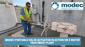 modec portable valve actuator in action on a water treatment plant