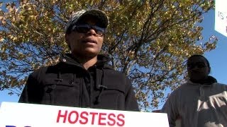 Hostess employees protest on strike