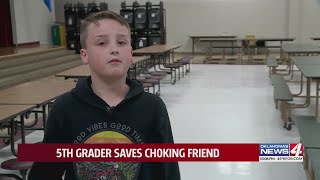 5th grader saves choking friend