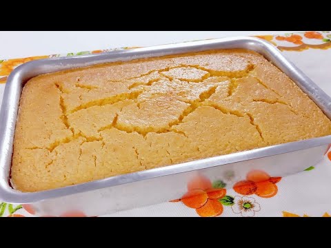 COM APENAS 1 OVO BOLO DE FLOCÃO CREMOSO SEM TRIGO SEM LIQUIDIFICADOR FÁCIL DELICIOSO PARA O CAFÉ