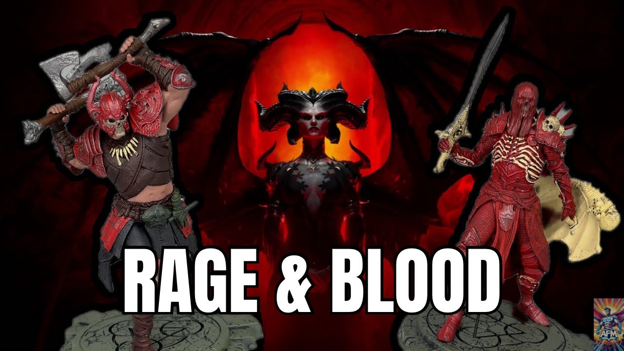 Diablo IV McFarlane Gold Label 2-Pack Unboxing — Barbarian vs