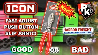 New Harbor Freight ICON Slip Joint Pliers!!! GOOD OR BAD? #harborfreight #tools #toolhaul #snapon