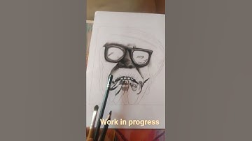 Realistic portrait made grid method old man