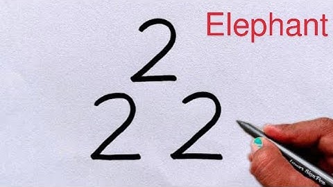 How to draw Elephant from number 222 || Elephant Drawing Easy || Animals Drawing || Number drawing