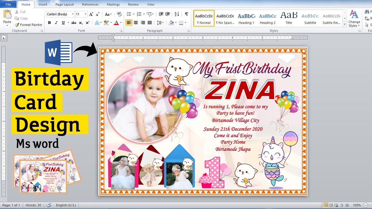 How To Make A Printable Card In Word