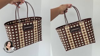 กระเป๋าสานจากเส้นพลาสติก สไตล์ญี่ปุ่น | Weave a bag from plastic line Japanese style