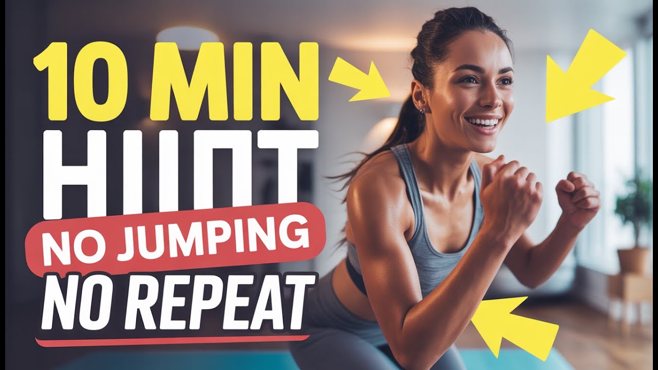 10-Minute No Repeat, No Jumping Full Body HIIT Workout | Quick Fat-Burning Home Routine