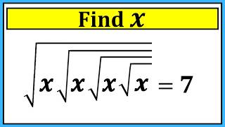 Nice Square Root Math Simplification | Algebra | Find the Value of X
