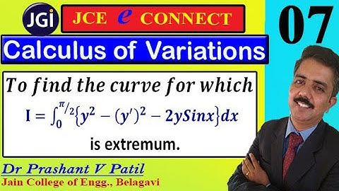 Calculus of Variations || Extremum of 𝐈=∫{𝒚^𝟐−(𝒚′ )^𝟐−𝟐𝒚𝑺𝒊𝒏𝒙}𝒅𝒙 || 18mat31 || Dr Prashant Patil