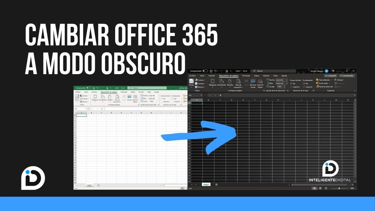 ? Cambiar office 365 a modo obscuro (Excel, PPT, Word, Outlook) 2021 -  YouTube