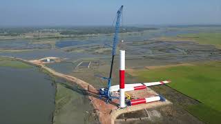 XCMG All Terrain Crane XCA1600. First Successful Lifting in Cox's Bazar Wind Power Plant