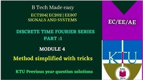 DTFS | Part 1 | sure topic | previous year Question | Module 4  KTU Signals