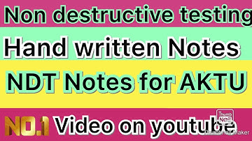 THEORY AND PRACTICE OF NON DESTRUCTIVE TESTING |NDT,Non Destructive Testing [NDT] HIND WRITTEN NOTES