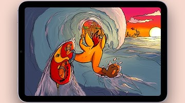 The Sunset Surfer (Crash Bandicoot) - Drawing Timelapse