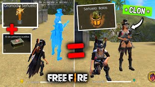HAGO UN CLON IGUAL A MI SKIN COMBINANDO ESTAS COSAS EN FREE FIRE Y TU NO SABIAS 🥺