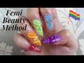 Femi Beauty / Lazy Girl Method on my Non-Dominant Hand || Pride Polygel Nails 🌈