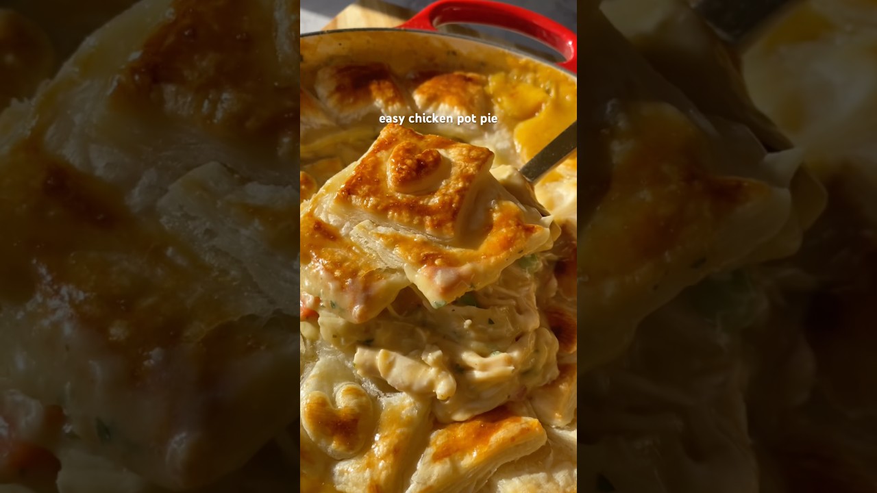 easy chicken pot pie with puff pastry🤍 