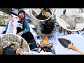Eating Only What I Catch SURVIVAL in DEEP SNOW (NO Food, Water, Shelter) | Stone Arrows, Bow, Wire