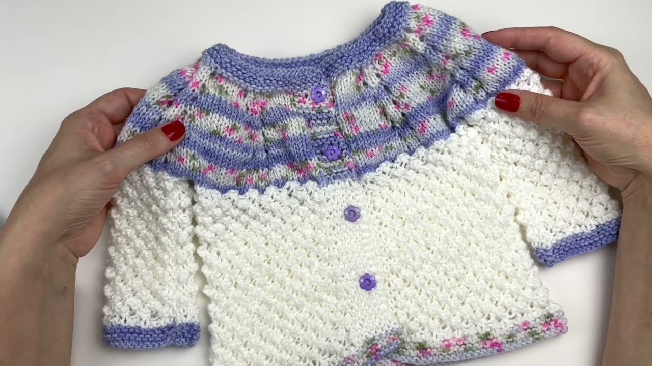 CASAQUINHO DE TRICÔ PARA BEBÊ - PONTO PIPOCA