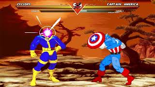 Cyclops Vs Captain America Marvel Vs Capcom Mugen Insanely Epic Mugen Battle