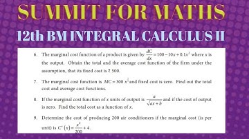 INTEGRAL CALCULUS II || EX 3.2 SUM NO 6 ,7 ,8 ,9 || 12TH BM