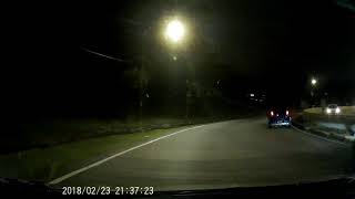 my dashcam - aftermath car skidded off wet bend