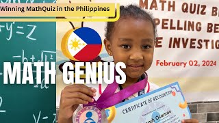 Our daughter Thandi Clinches Victory in Challenging Philippine Math Quiz, Beating 10 School Rivals