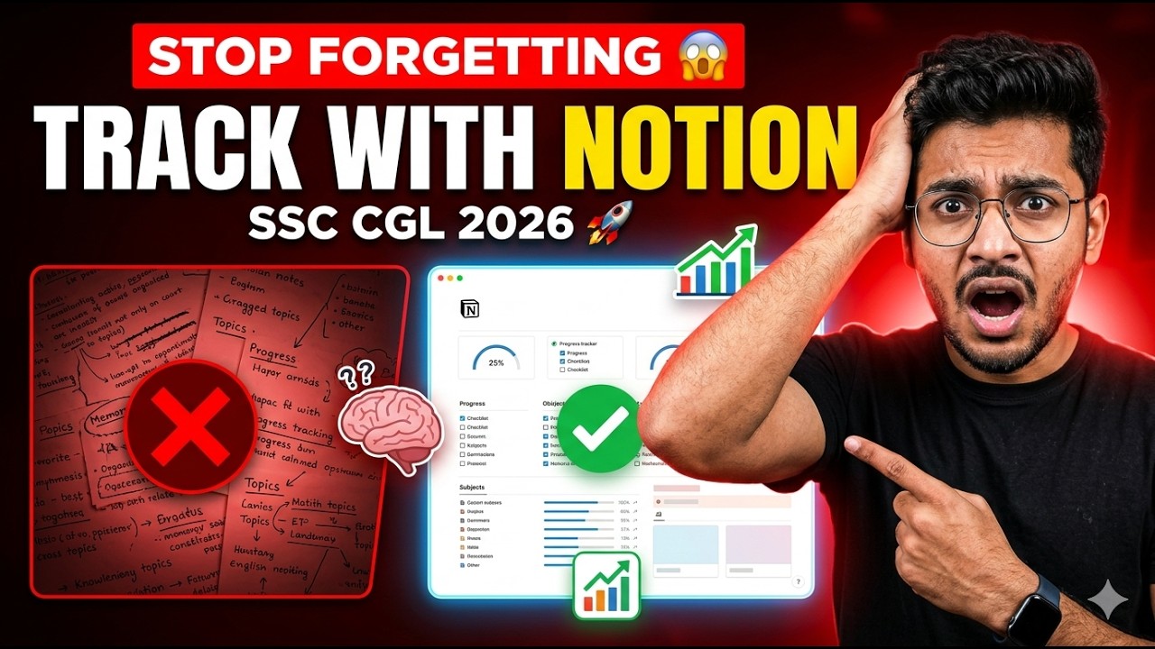 Stop Forgetting Topics! 🚀 Track Your SSC CGL Progress with Notion
