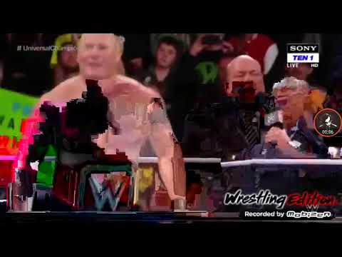 مباراه اسطوريه بروك لزنر ضد كين ضد برون استرومان 