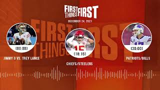 49ers QBs, Chiefs\/Steelers + Pats\/Bills preview | FIRST THINGS FIRST audio podcast (12.24.21)