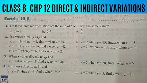 Ex 12 B ( Q1 to Q4 ) Chp 12 Direct & Indirect Variations. Class 8. Oxford Maths 
