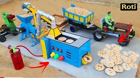 DIY Mini automatic roti/chapati makermachine with generator flour mill IScience project