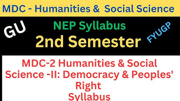 MDC Humanities & Social Science BA/BSc 2nd Semester Syllabus | Guwahati University MDC Syll Sem 2