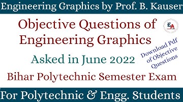 Objective Question of Engineering Graphics | Asked in 2022 |  Polytechnic | SBTE Bihar