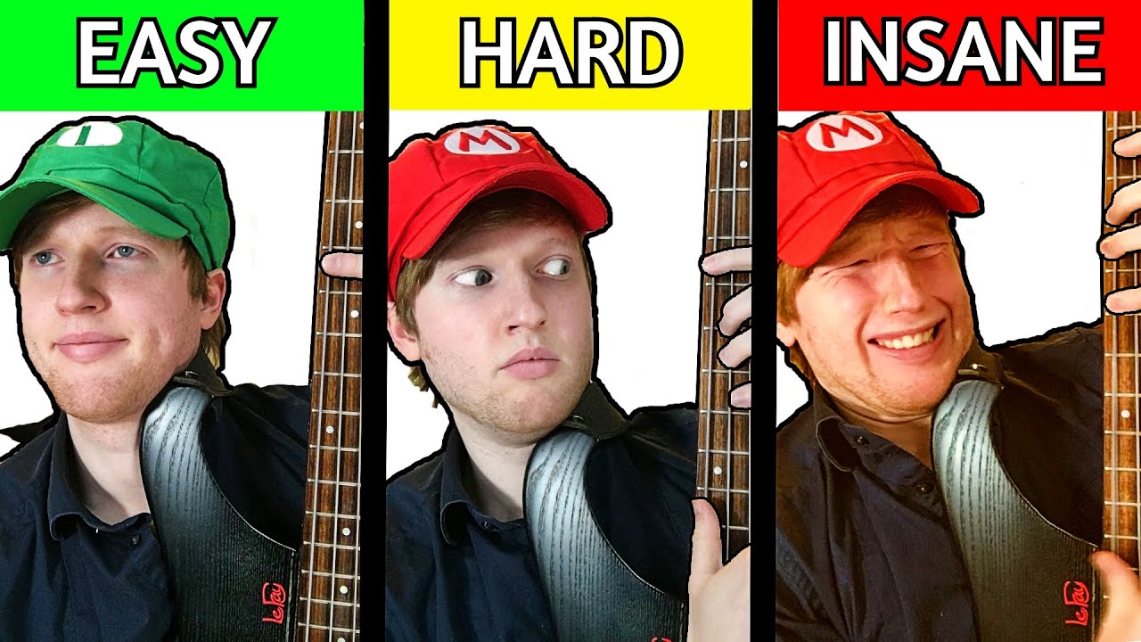 SUPER MARIO THEME   Ten Levels Of Difficulty Bass
