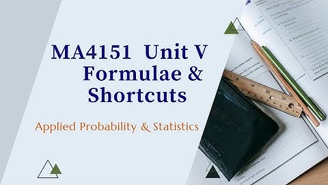 Multivariate Analysis_Unit 5  | Topic Shortcuts & Formulae