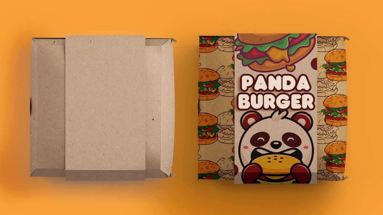 How to Create burger Box Packaging Design in Adobe Illustrator and ...