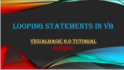 Visual Basic tutorial for beginners 2020|Looping statements in Visual basic 2020|Simple 2 Learn