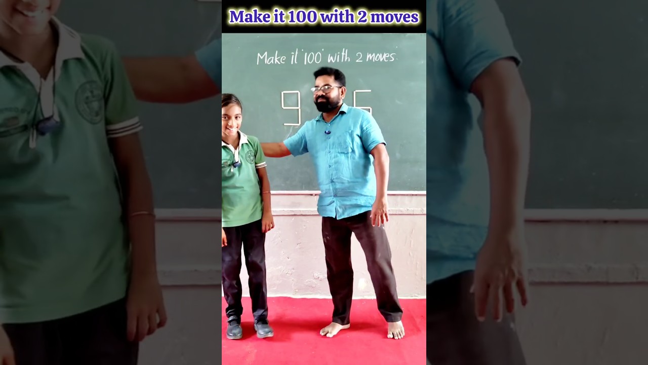 Make it 100 with 2 moves #education #iqtest #braintest #mathstricks #mathpuzzle #youtubeshorts