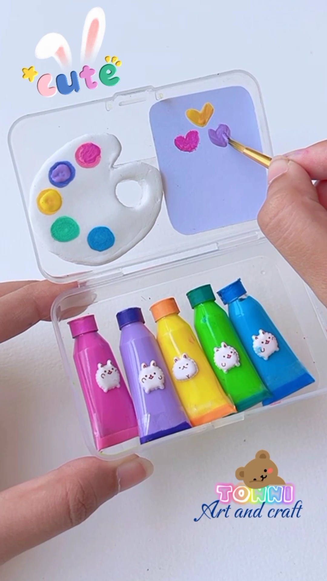 DIY mini color set (minutes craft) #shorts #tonniartandcraft #craft #diy #love #art