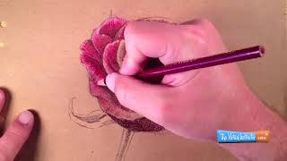 Draw rose how to + color a super easy realistic