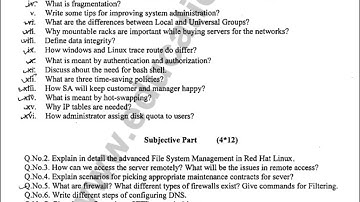 System and Network Administration | Past Papers