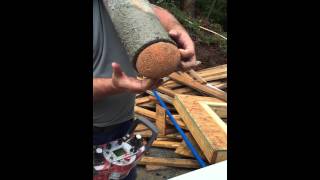 How rou clean the line on a pump truck after a concrete pour