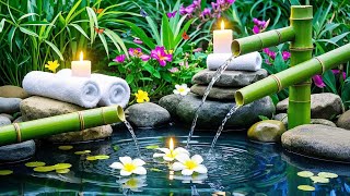Relaxation Music: Bamboo Water Fountain + Healing Piano 🌿 Sleep Music, Meditation and Nature Sounds